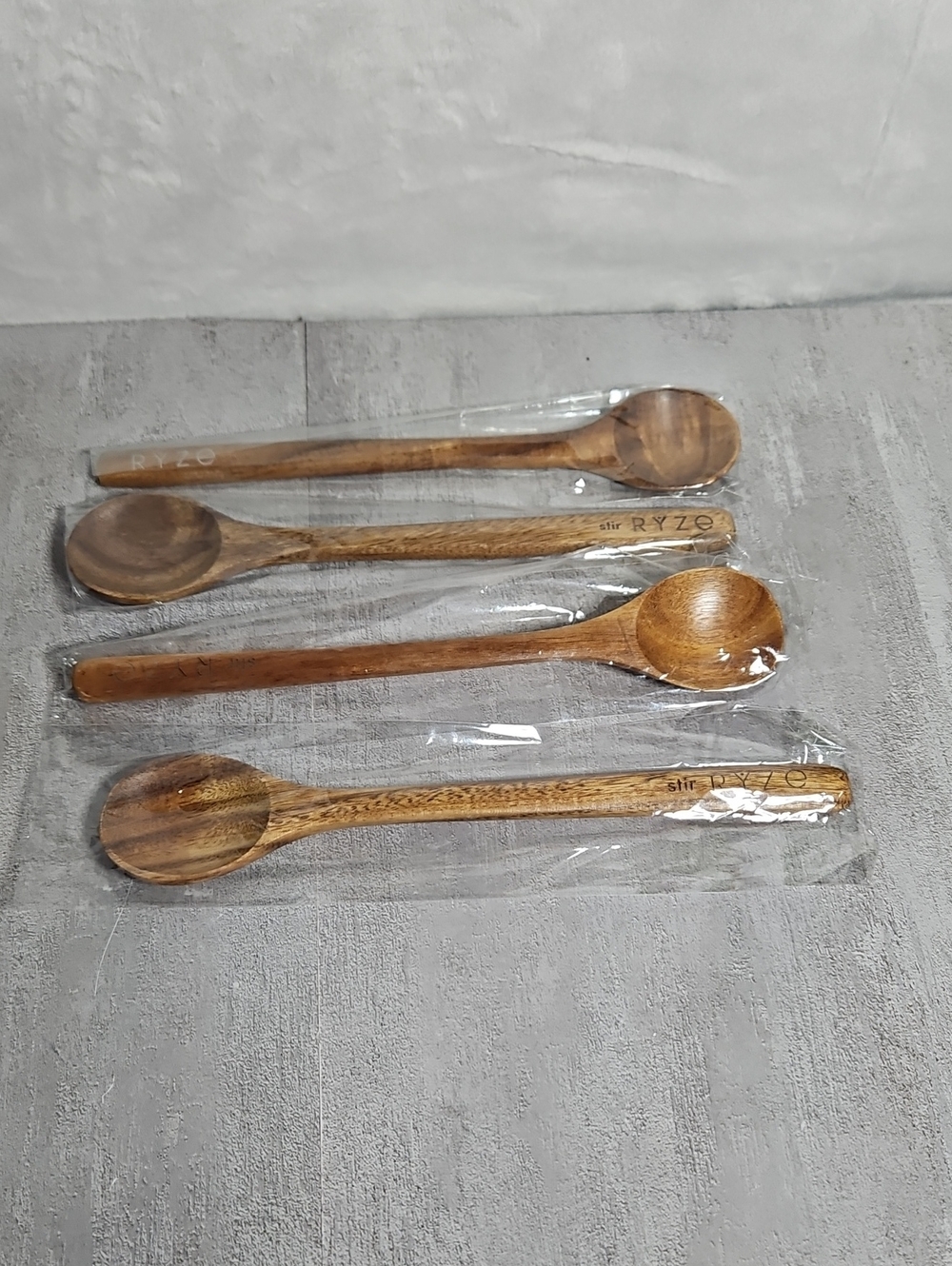 4 NEW wooden Coffee / Tea Spoons